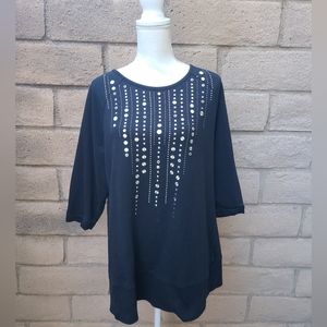 LANE Bryant 3/4 Sleeve Top with Jewels Size 18/20w